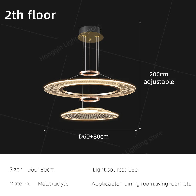Modern Acrylic Pendant Light for Living Room Dining Table Chandelier LED Hanging Lamp Home Decor Easy Installation
