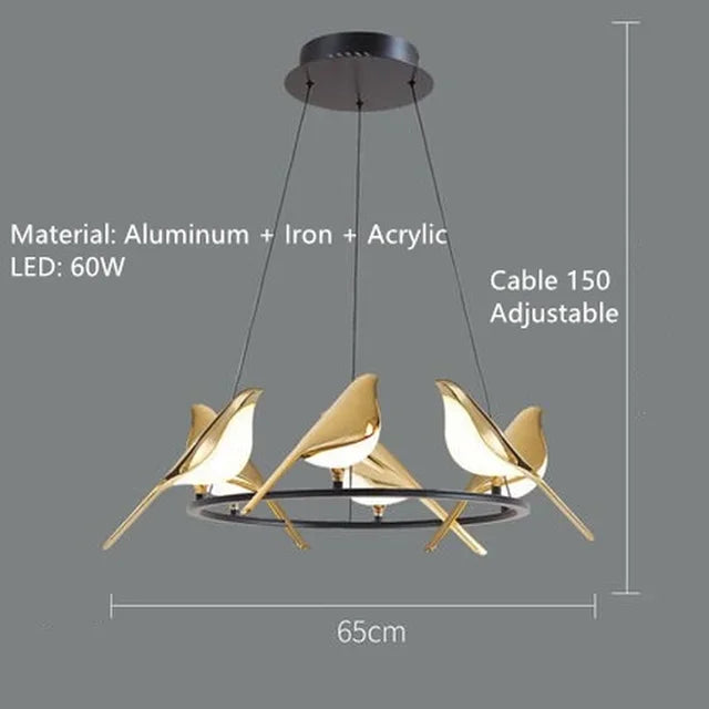 Nordic Magpie Bird Modern LED Lamp Dimmable Remote Control