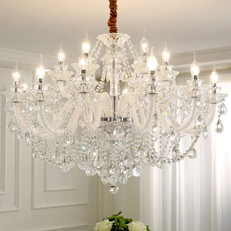 Luxury Crystal LED Ceiling Pendant Light for Living Room Villa