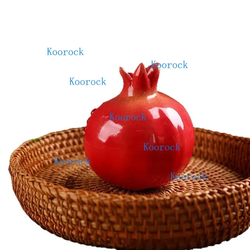 Creative Lucky Charm Resin Pomegranate Statue Tabletop Ornament for Home Decor