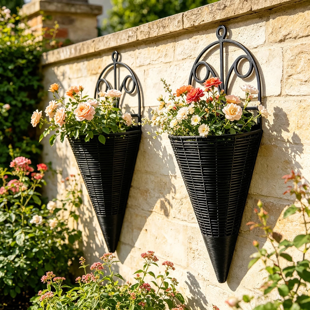 Modern Wall Hanging Flower Basket Planter Rack for Home Decor
