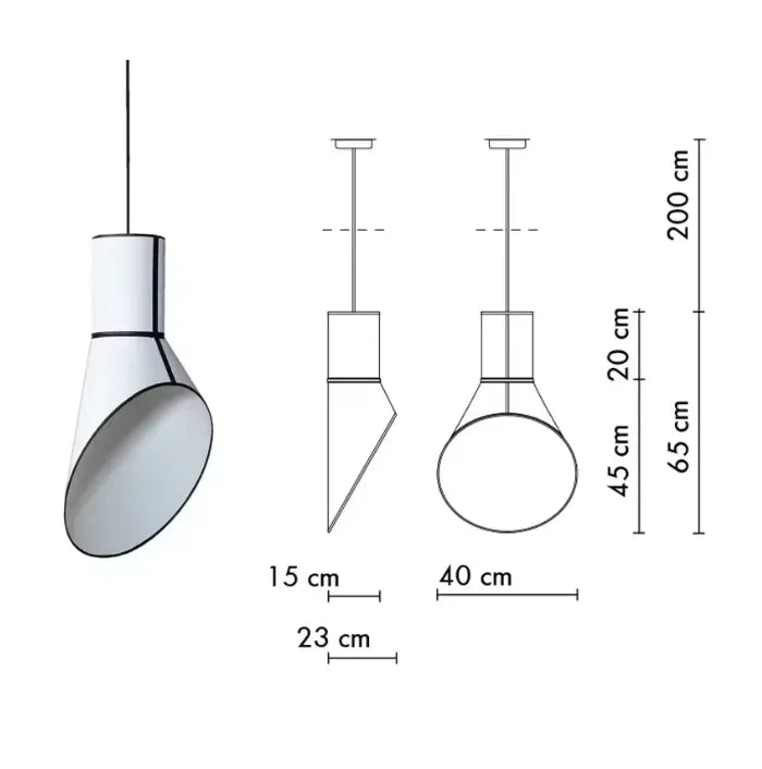 Nordic Fabric Horn Pendant Lamp Modern Chandelier