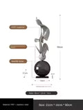 Modern Electroplated Geometric Resin Statue Ornament for Living Room Decor