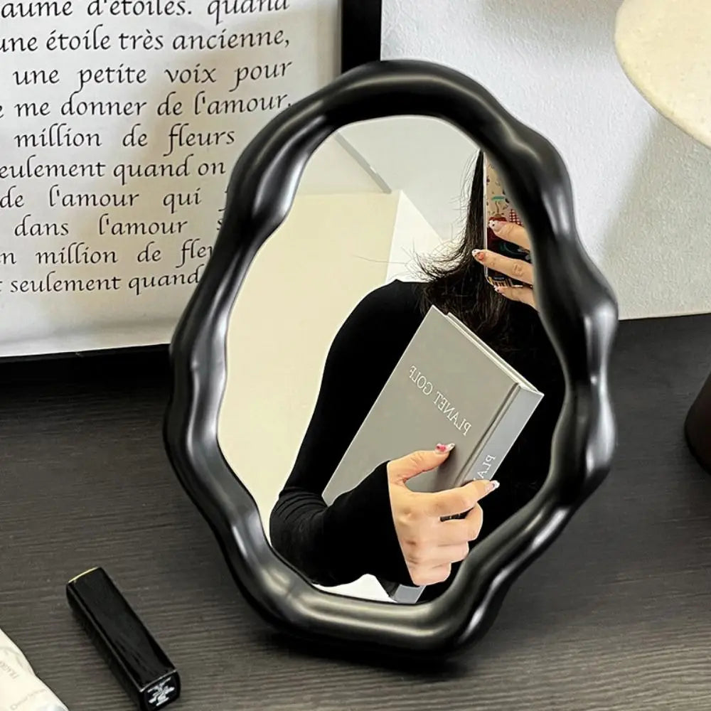 Modern Irregular Cloud Folding Desktop Vanity Mirror for Home Decor