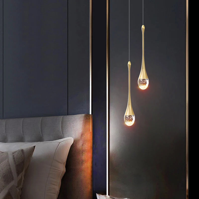 Modern LED Crystal Adjustable Pendant Light for Living Room Bedroom