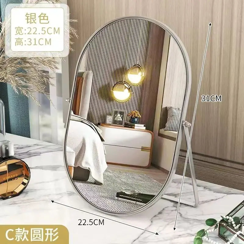 Luxury Rotating Metal Standing Mirror for Home Decor