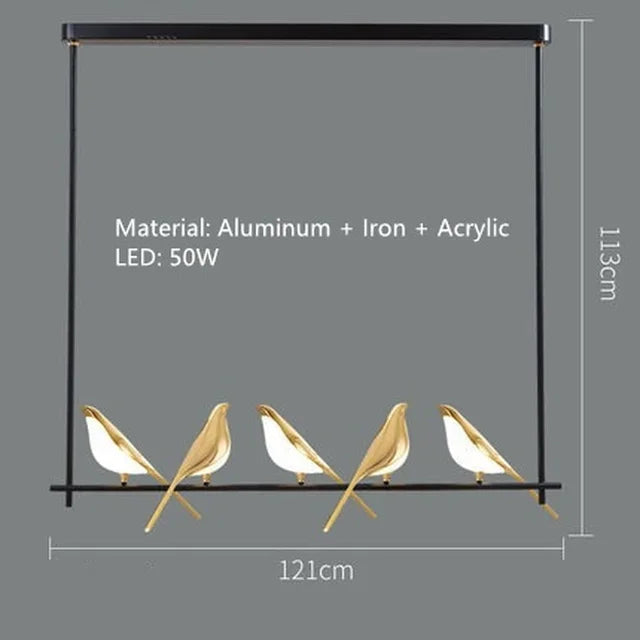 Nordic Magpie Bird Modern LED Lamp Dimmable Remote Control