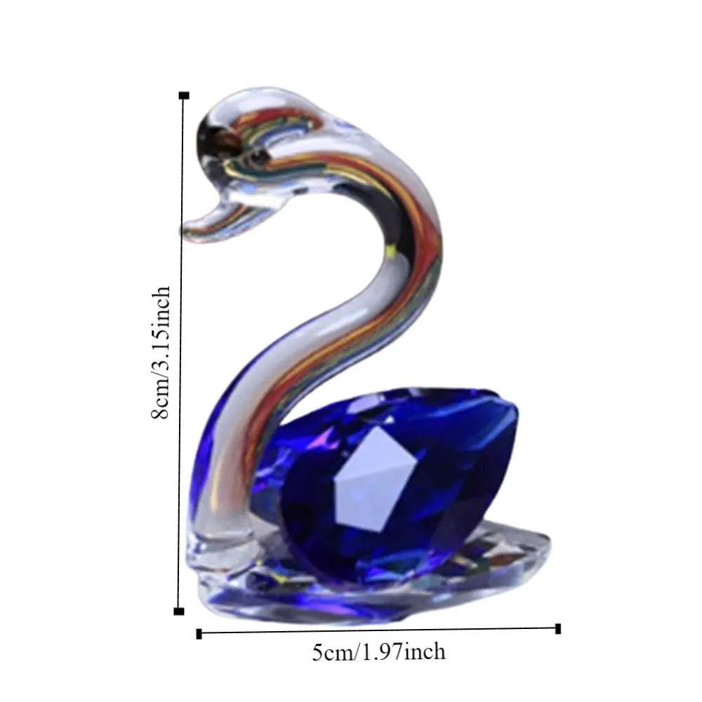 Modern Resin Crystal Swan Sculpture Tabletop Ornament for Home Decor