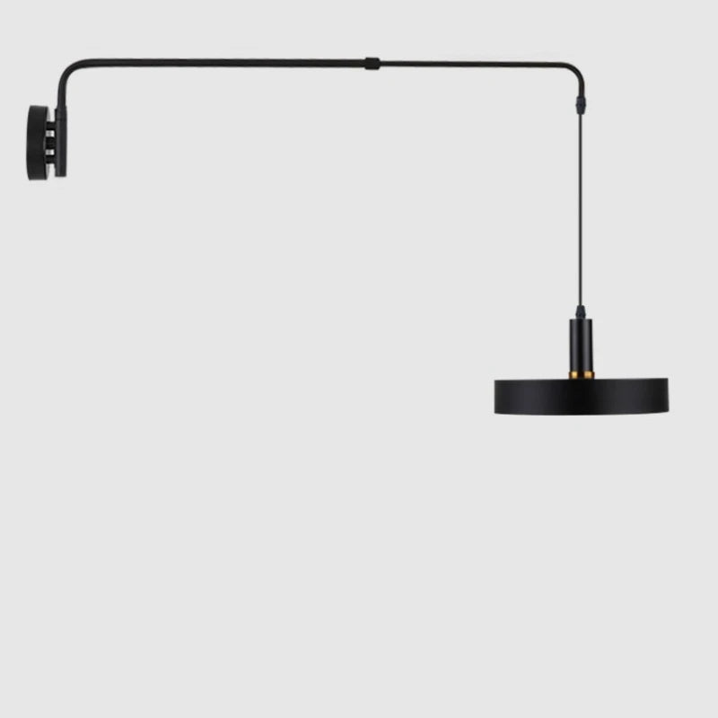 Industrial Long Pole Swing Arm Black Wall Light LED Adjustable Rotary Hanging Bedside Light Dining Table Home Living Room Decor