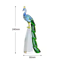 Modern Crystal Peacock Sculpture Tabletop Figurine for Home Decor