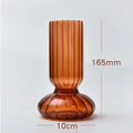 Creative Striped Glass Flower Vase Tabletop Ornament for Home Decor
