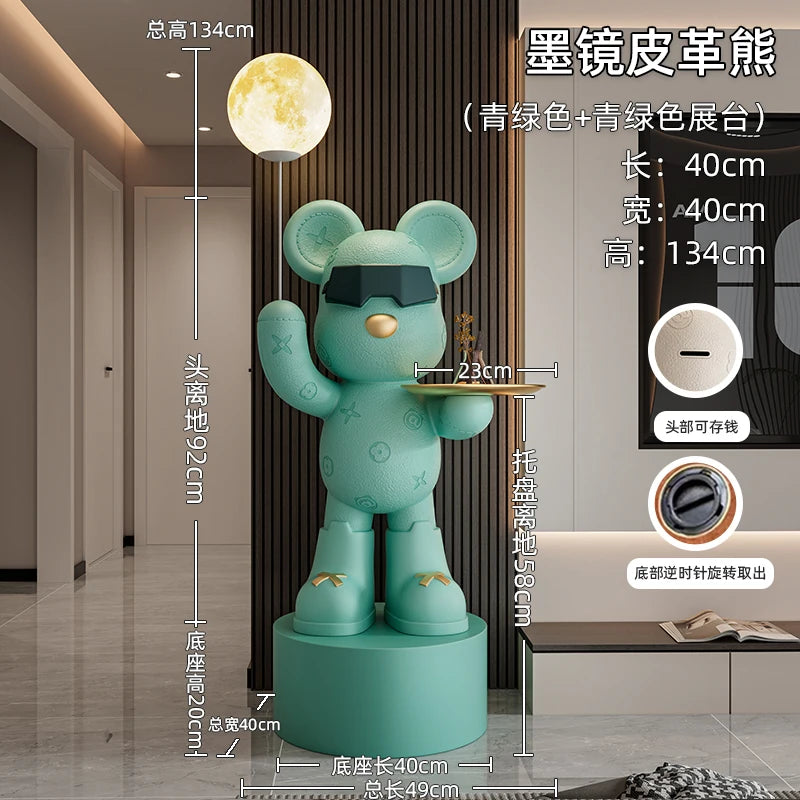 Nordic Resin Bear Floor Statue Figurine for Living Room Decor