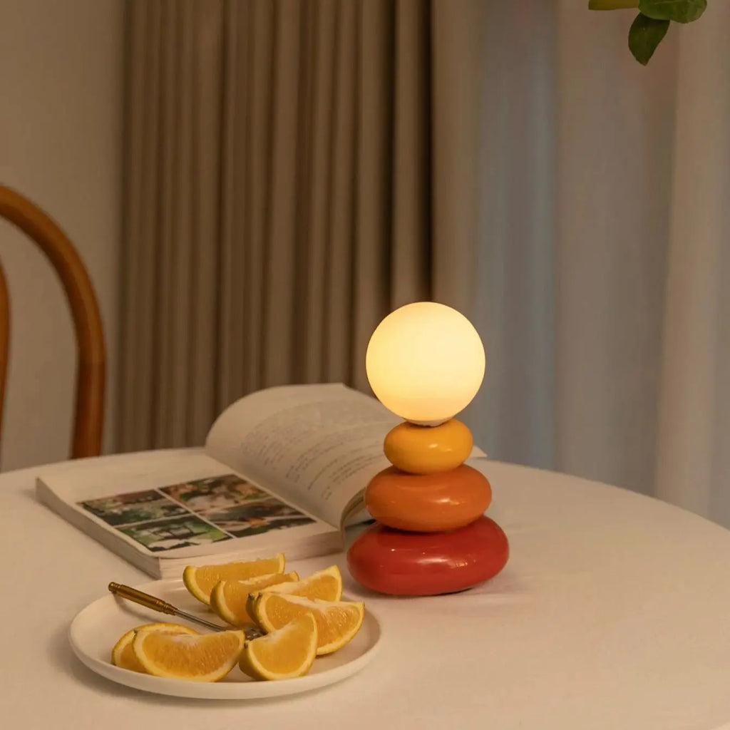 Modern Glossy Resin Table Lamp Dimmable for Living Room Bedroom Hotel Villa