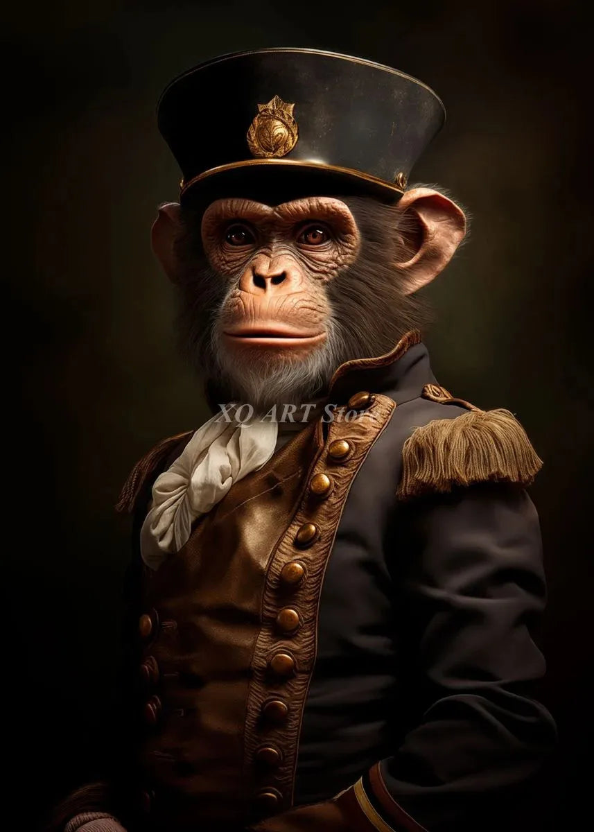 Vintage Victorian Renaissance Animal Portrait Canvas Wall Art Painting for Living Room