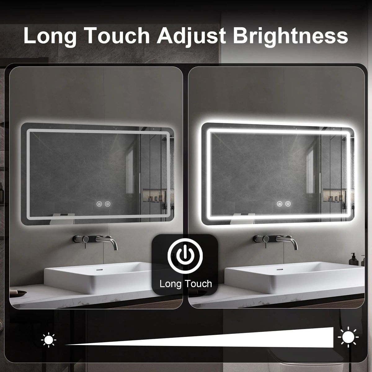 Modern LED Fogless Wall Mounted Bathroom Vanity Mirror
