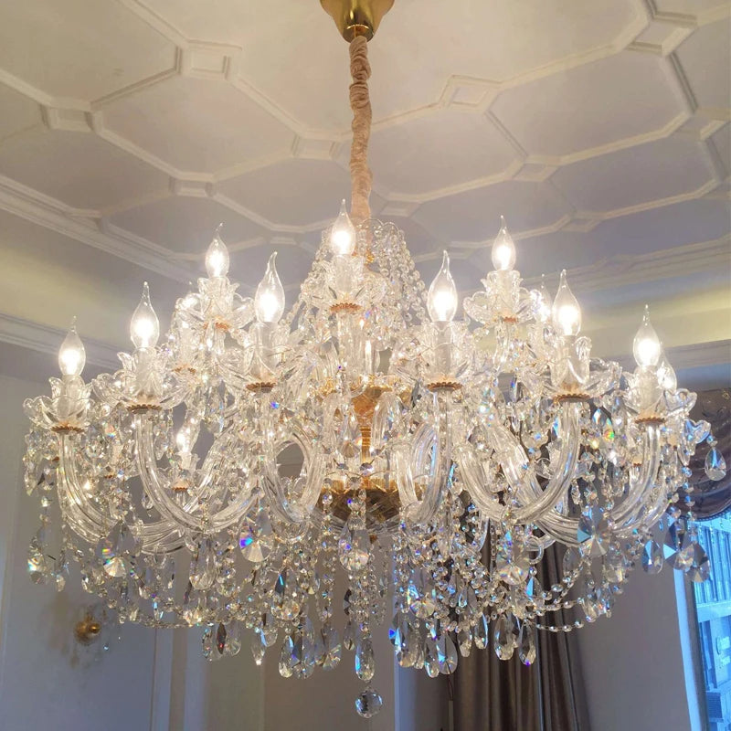 Luxury Crystal LED Ceiling Pendant Light for Living Room Villa