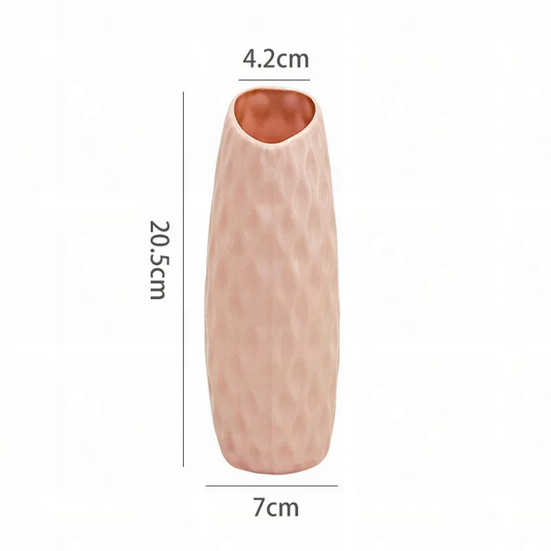 Modern Plastic Flower Vase Pot Tabletop Ornament for Home Decor