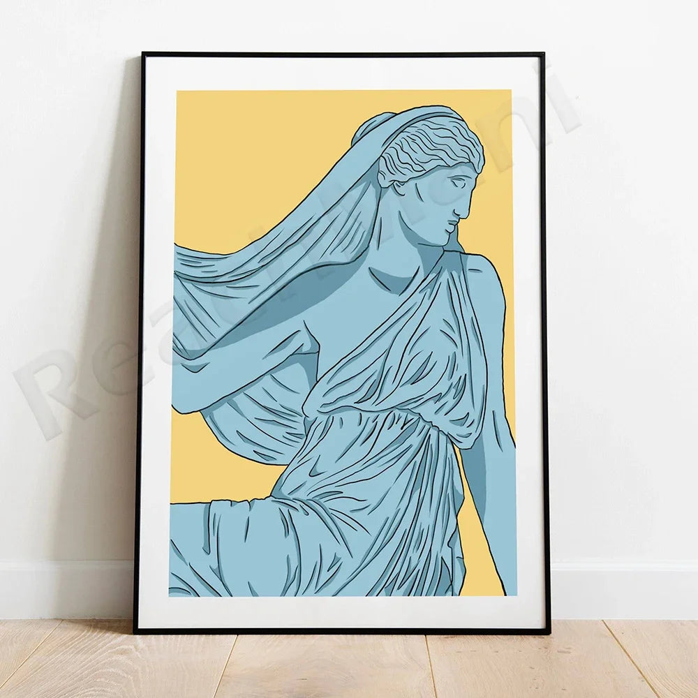 Retro Greek Goddess Canvas Painting Poster for Home Decor
