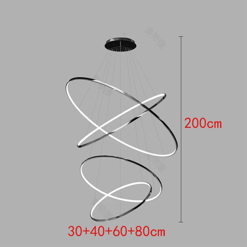 Nordic Metal Multi-Light LED Pendant Chandelier for Living Room Dining Room