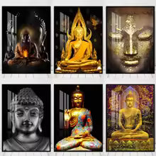 Modern Buddha Canvas Painting Poster for Home Decor
