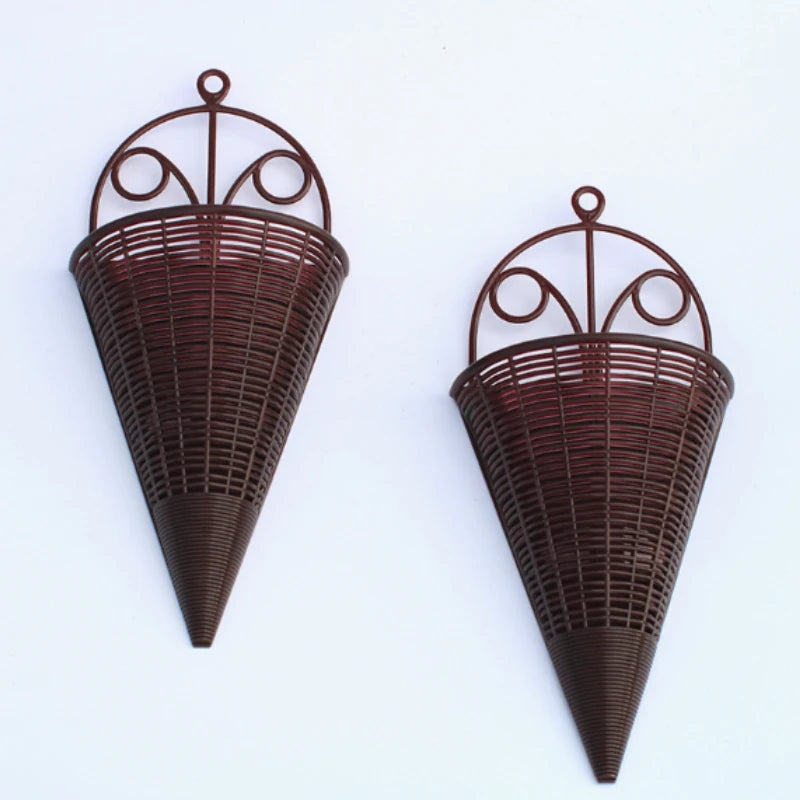 Modern Wall Hanging Flower Basket Planter Rack for Home Decor