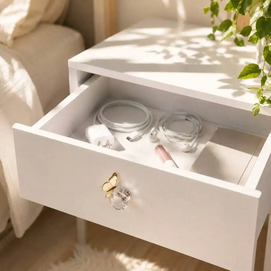 Modern 53 cm 2-in-1 Storage Stool Nightstand Bedside Table End Table