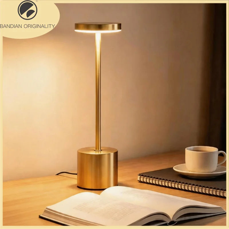 LED Metal Desk Lamp USB Rechargeable Touch Sensor Table Lamp