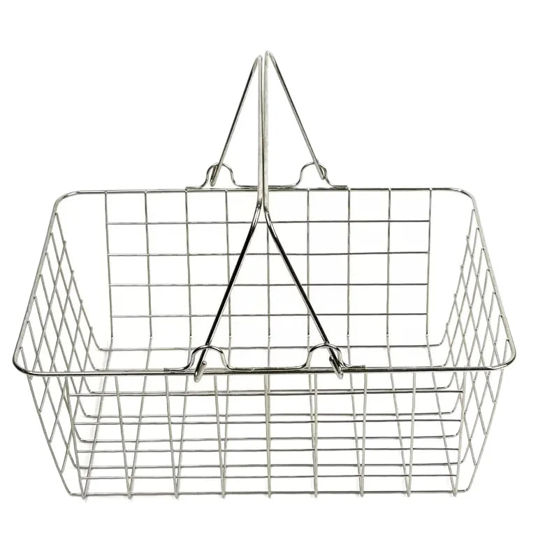 Modern Metal Handheld Shopping Storage Basket Tabletop Ornament for Home Decor