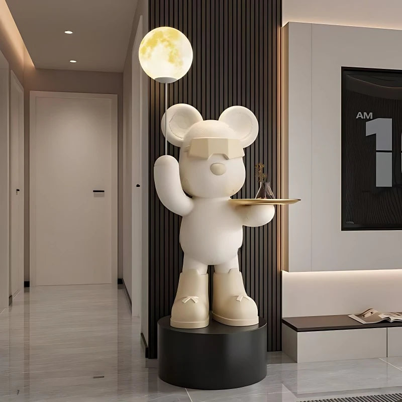 Nordic Resin Bear Floor Statue Figurine for Living Room Decor