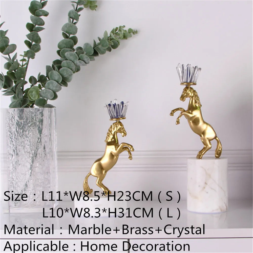 Modern Luxury Brass Bird Sculpture Tabletop Ornament for Home Decor