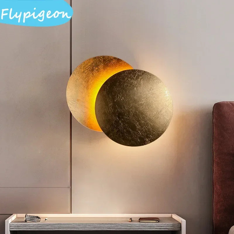 Modern 25 cm Rotatable Solar Eclipse Wall Lamp for Bedroom Living Room Light