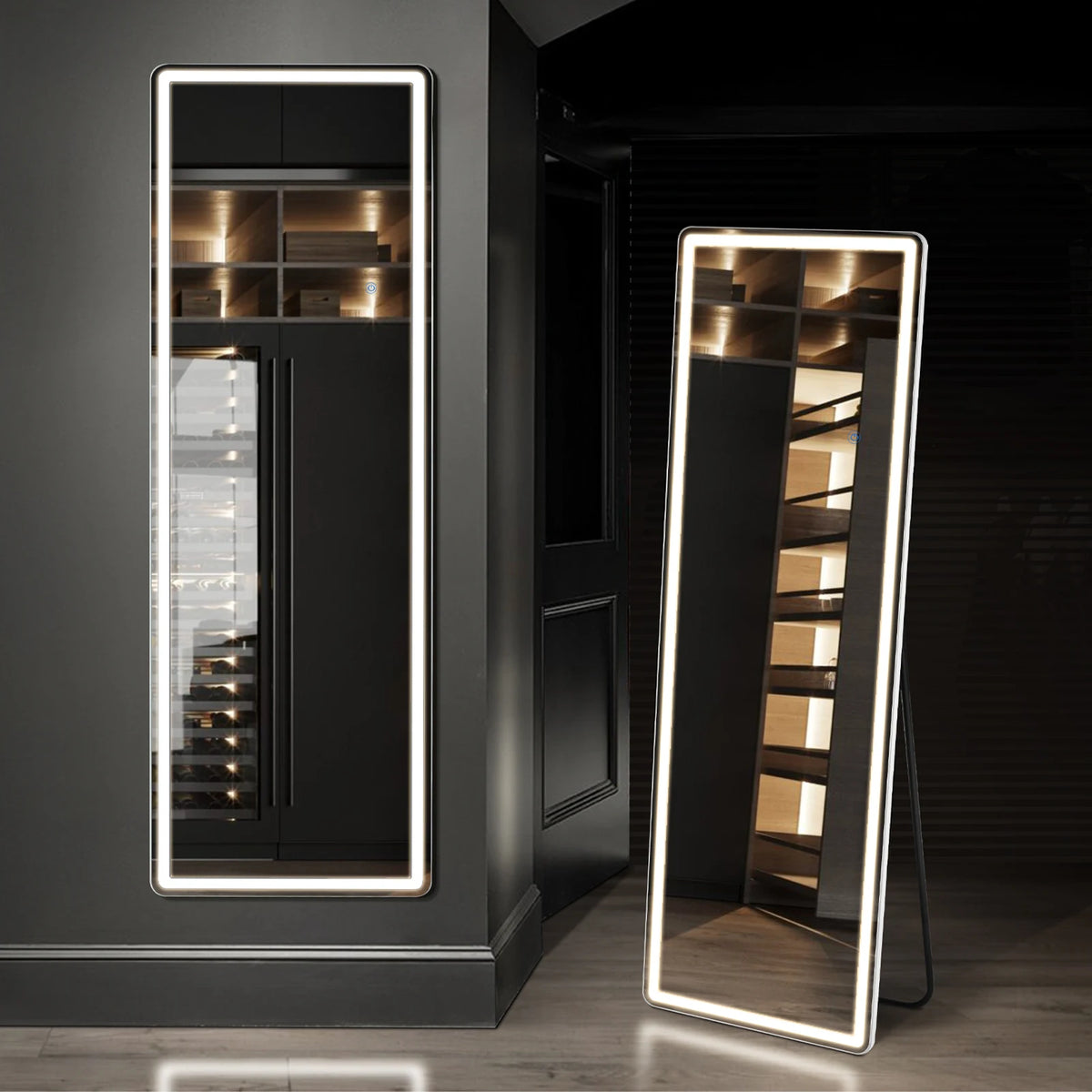 Modern LED Full Length Standing Mirror for Home Decor