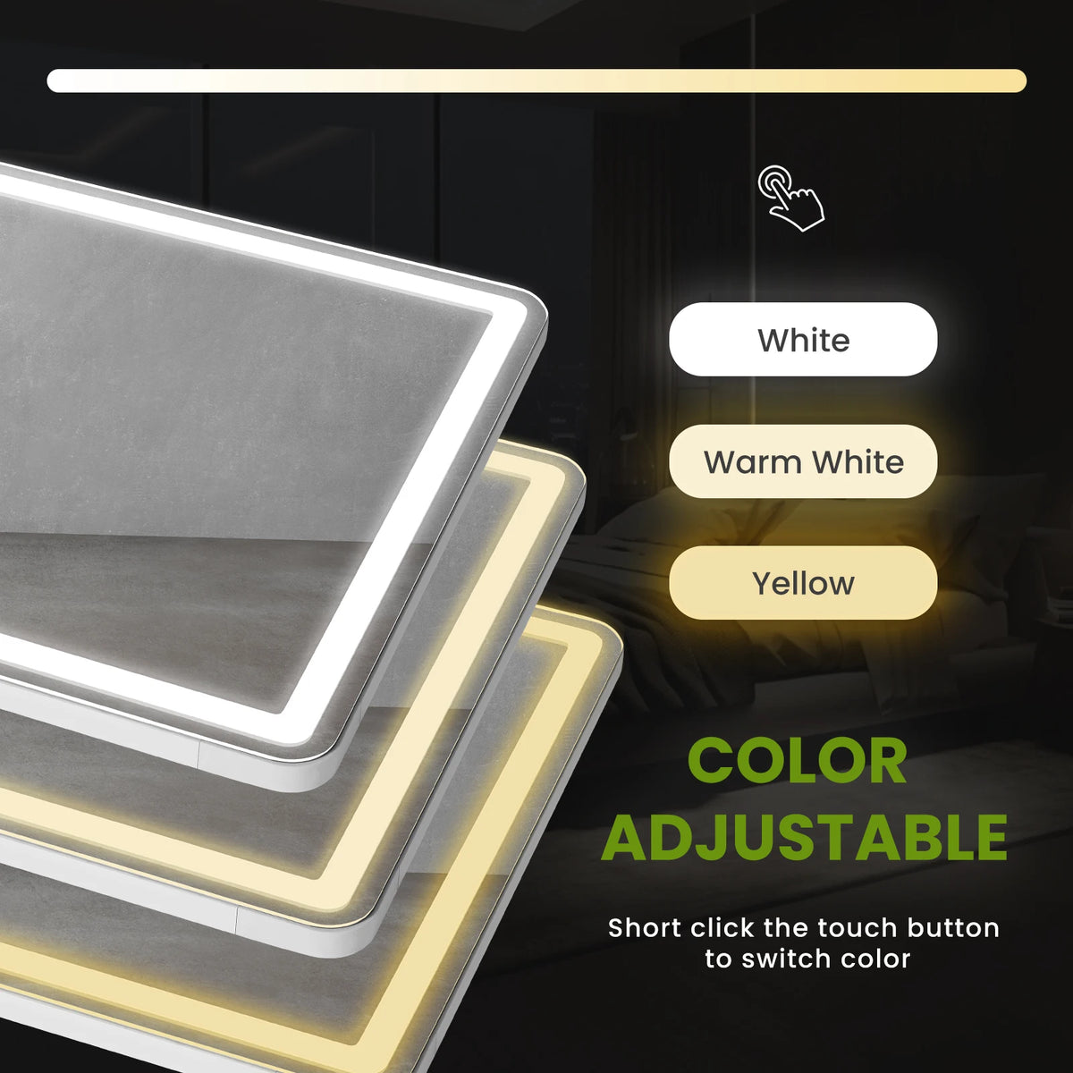 Modern LED Full Length Standing Mirror for Home Decor
