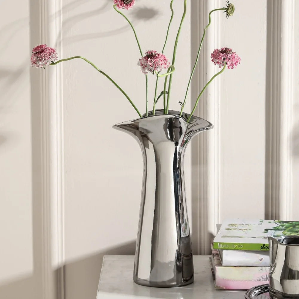 Modern Minimalist Ceramic Flower Vase Tabletop Ornament for Home Decor