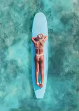 Nordic Summer Beach Surfing Canvas Painting Poster for Home Decor