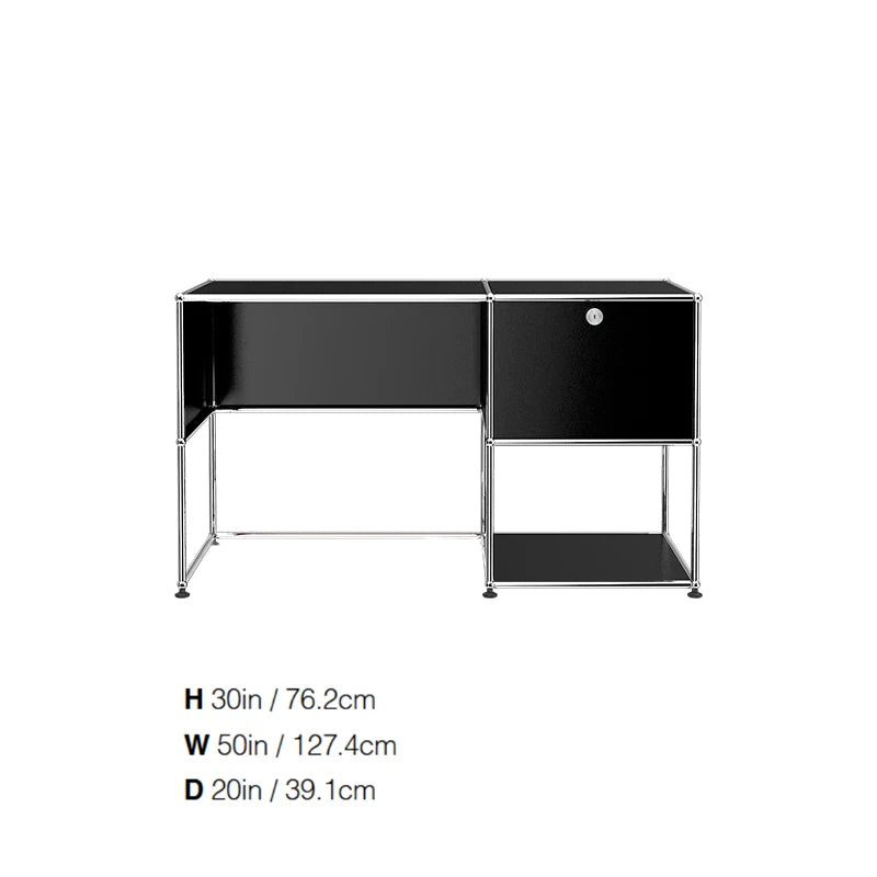 Modern Modular Metal Standing Desk with Storage Cabinet Office Computer Table