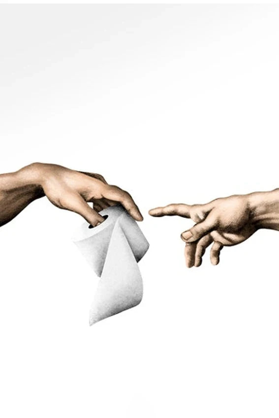 Retro Funny Toilet Paper Canvas Painting Poster for Home Decor