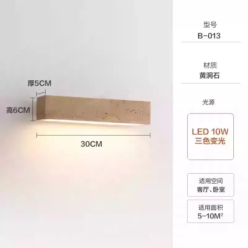 Wabi Sabi Natural Stone Wall Sconce Bedroom Living Room Light