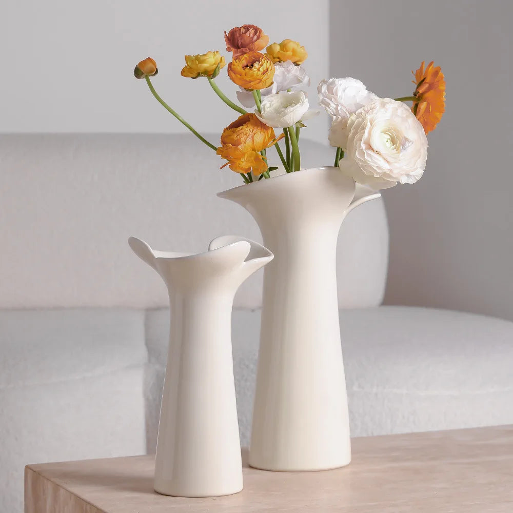 Modern Minimalist Ceramic Flower Vase Tabletop Ornament for Home Decor