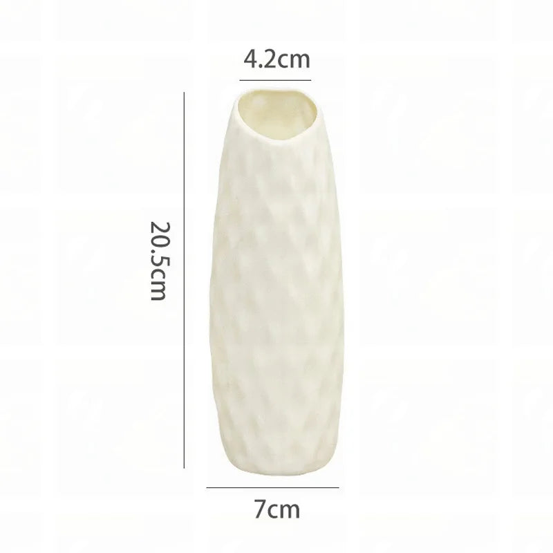 Modern Plastic Flower Vase Pot Tabletop Ornament for Home Decor