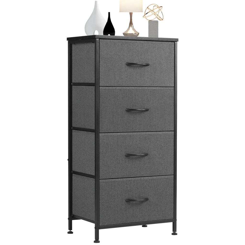 94cm Bedroom Dresser with 4 Fabric Drawers Steel Frame Storage Cabinet