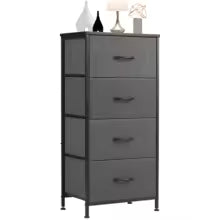 94cm Bedroom Dresser with 4 Fabric Drawers Steel Frame Storage Cabinet