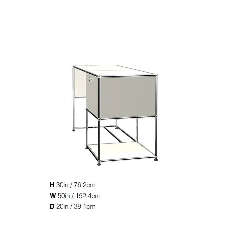 Modern Modular Metal Standing Desk with Storage Cabinet Office Computer Table