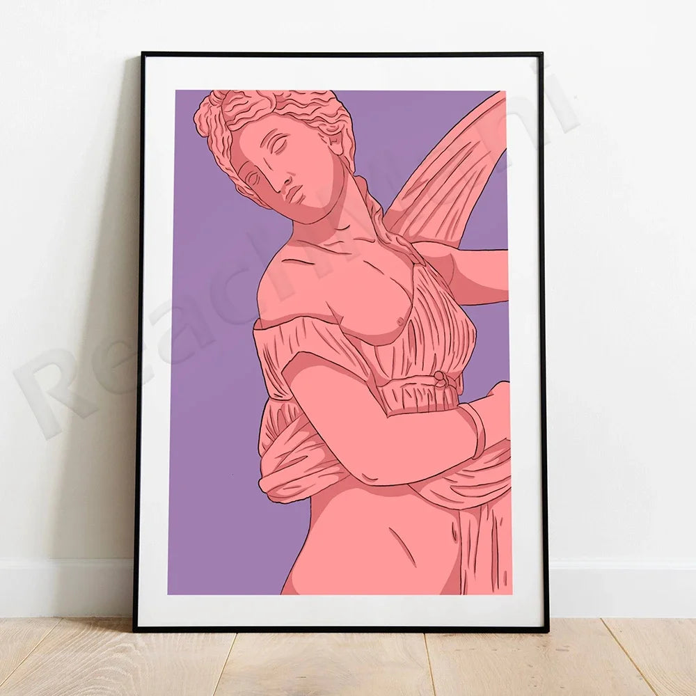 Retro Greek Goddess Canvas Painting Poster for Home Decor