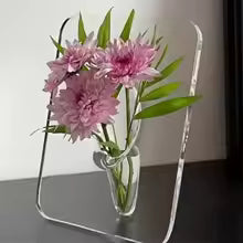 Modern Acrylic Photo Frame Flower Vase for Home Decor