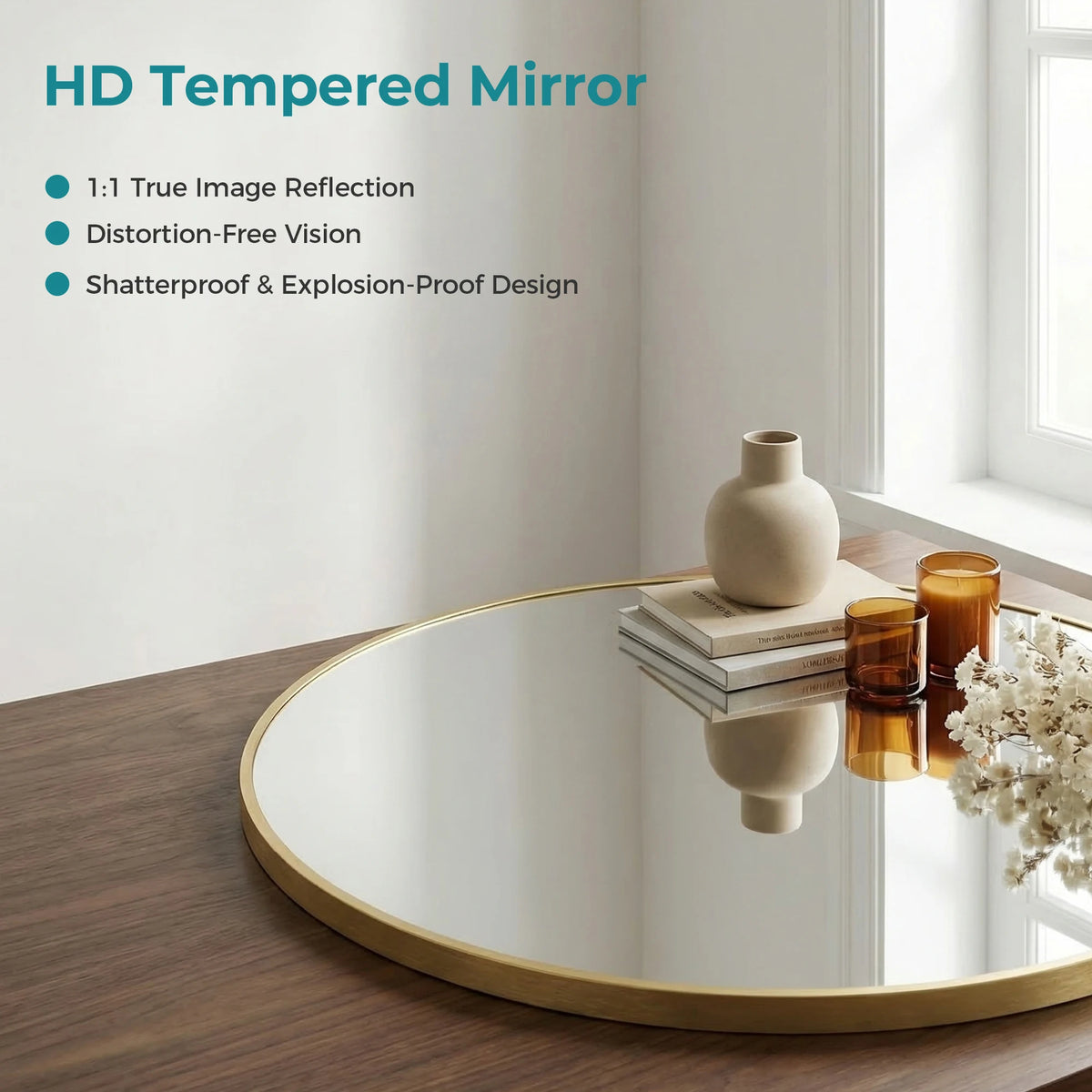 Modern Round Wall Hanging Mirror for Home Decor