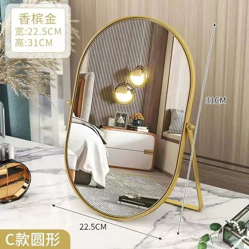 Luxury Rotating Metal Standing Mirror for Home Decor