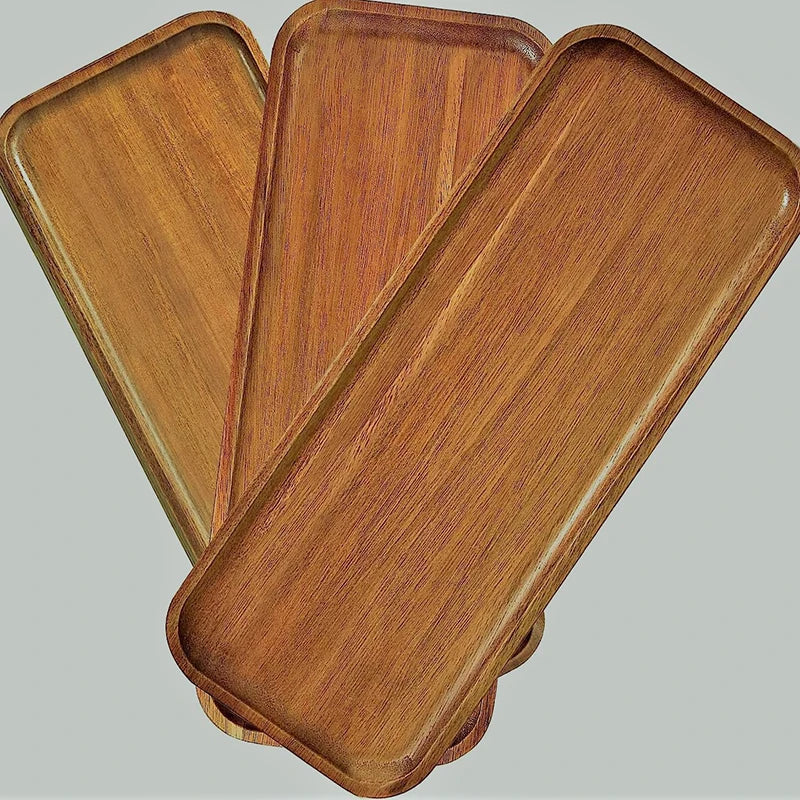 Japanese Style Solid Wood Food Plate Serving Tray Home Decor
