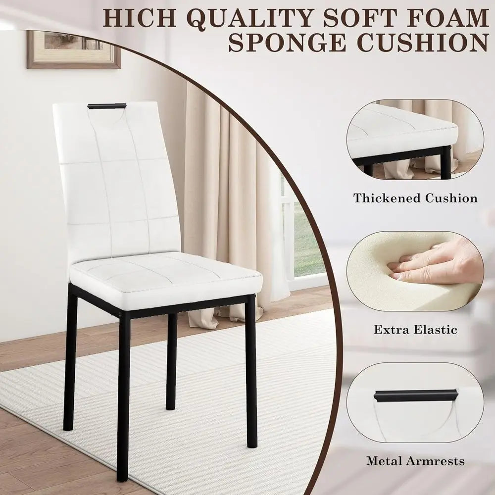 180.3cm Dining Table Set with 6 Upholstered Chairs Wooden Kitchen