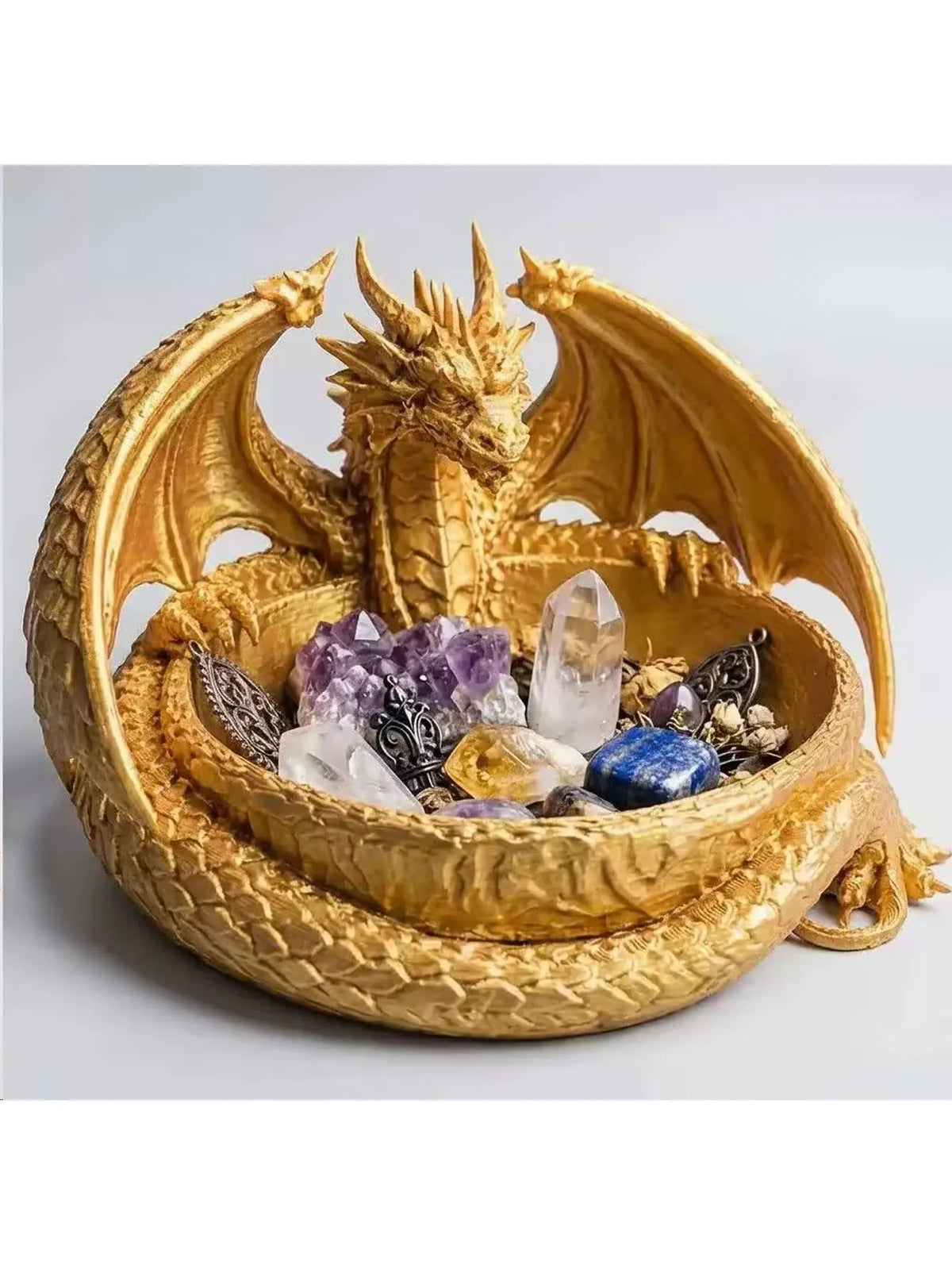 Gothic Fantasy Dragon Plastic Jewelry Tray Tabletop Ornament for Home Decor